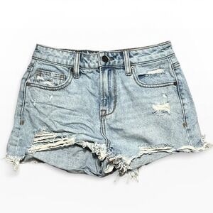 Altard State Distressed Jean Shorts Light Wash Cutoff Micro Mini Size Xsmall Y2K
